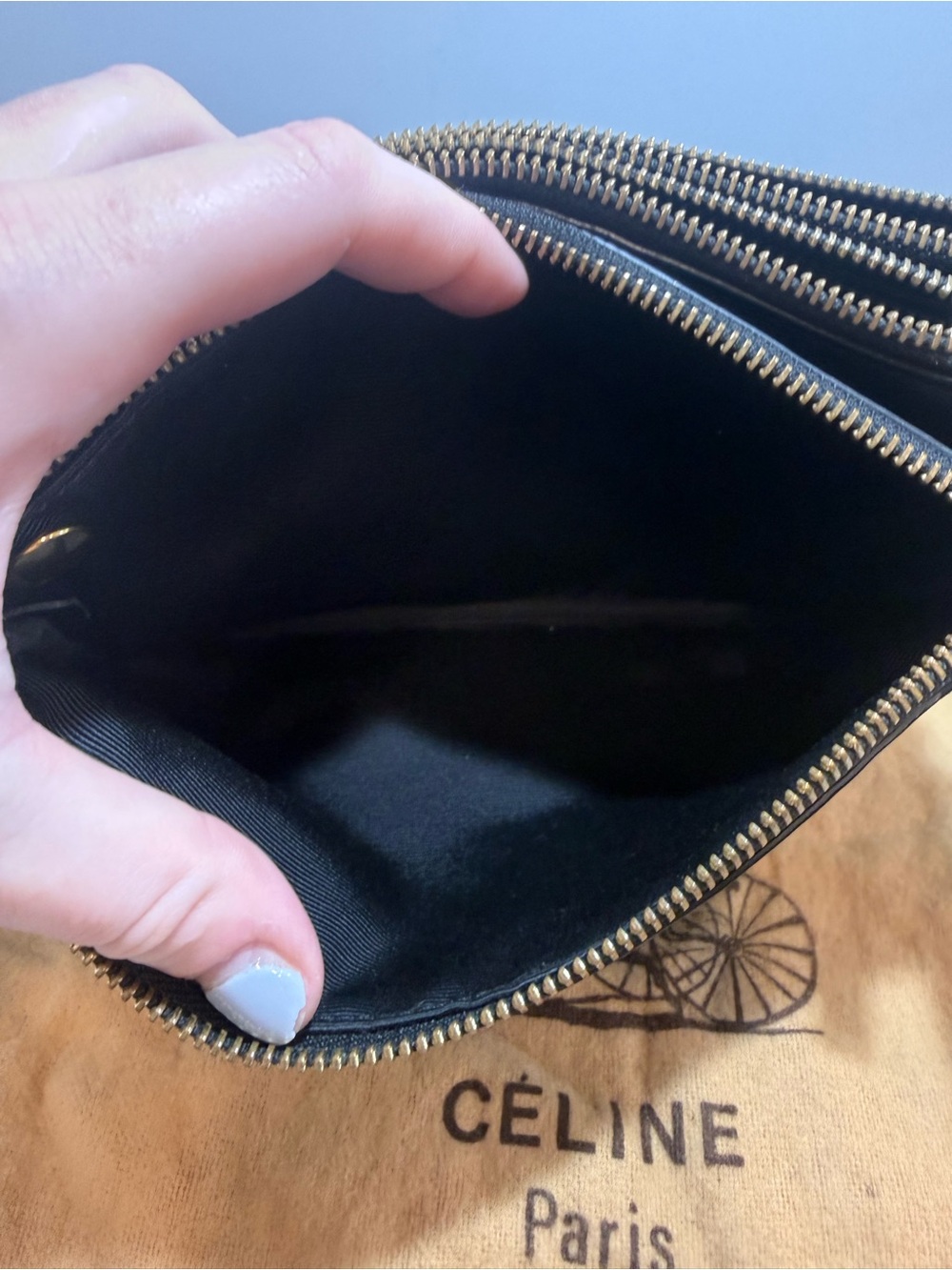 Celine Trio Black Leather Crossbody Bag - Picture 8 of 14
